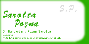 sarolta pozna business card